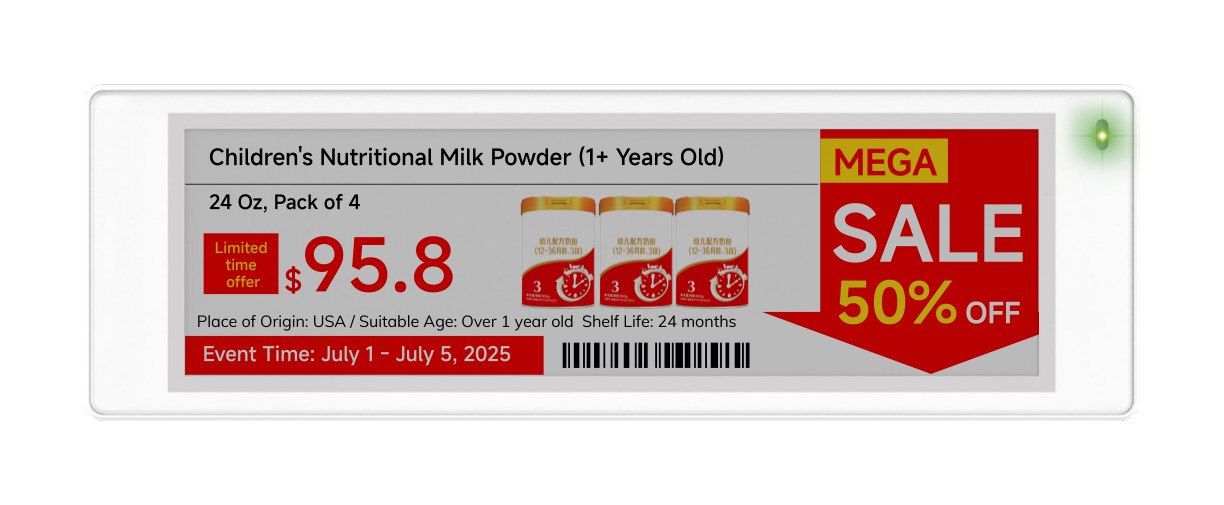 4.3-inch electronic shelf label